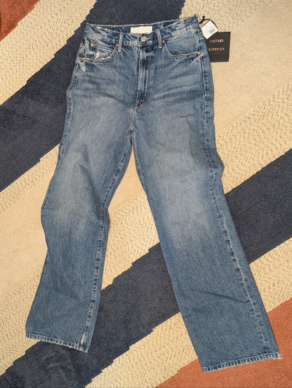 MOTHER Superior High Waisted Tunnel Vision Sneak in Take Me Higher Jeans 28 NEW - Picture 2 of 8
